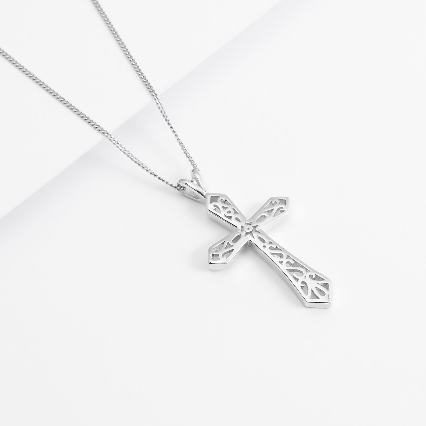 Sterling Silver Fret Work Cross Pendant