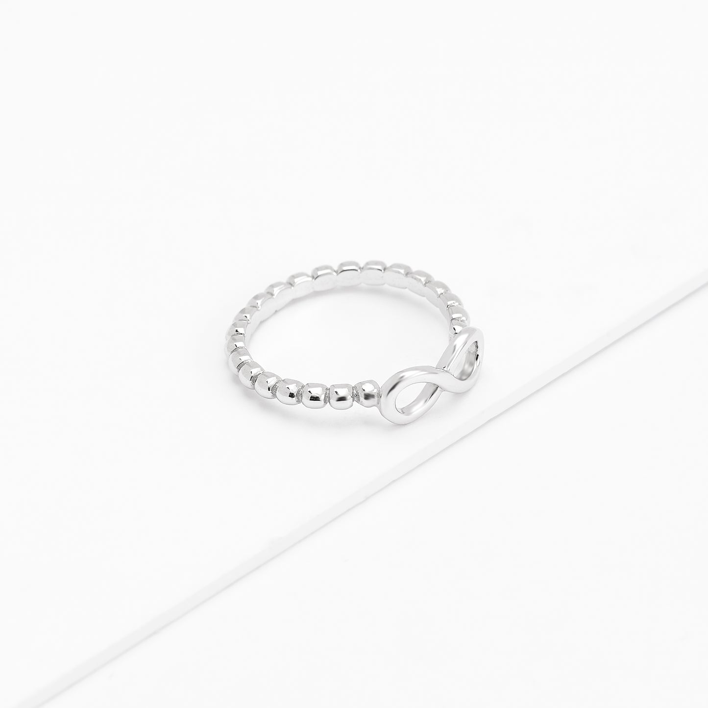 Sterling Silver Infinity Beaded Ring