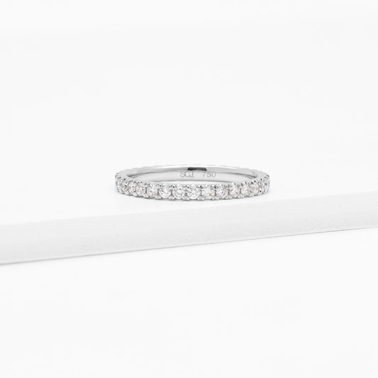 18K White Gold Round Brilliant Lab Diamond Full Eternity Ring 0.65tdw