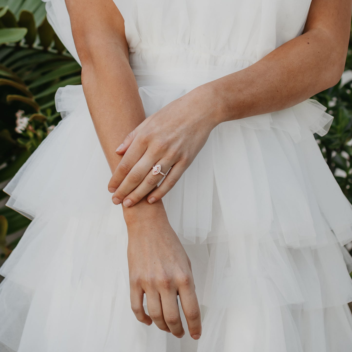 14K Rose Gold 1.08tdw Marquise Pink Lab Diamond Centre With Double Halo And Claw Set Shoulders Ring