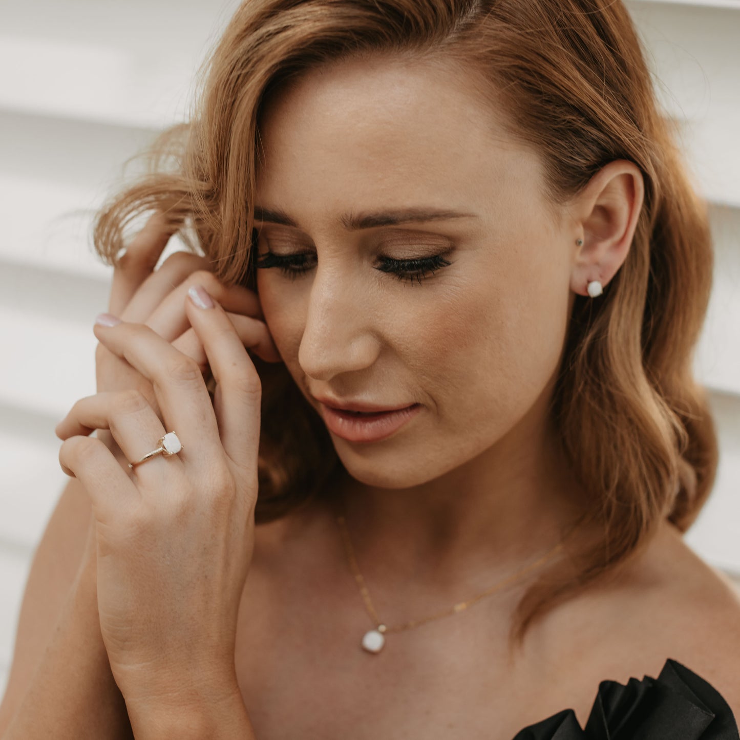 9K Yellow Gold Created Opal October Birthstone Ring