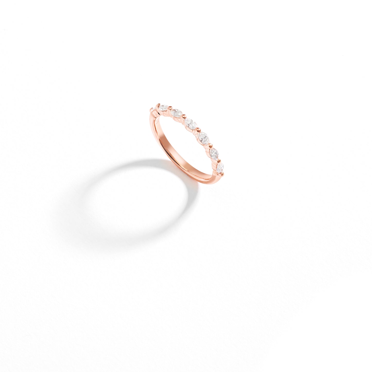 9K Rose Gold Marquise Floating Wedder or Eternity Ring 0.35tdw