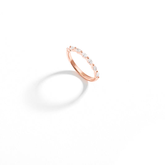 9K Rose Gold Marquise Floating Wedder or Eternity Ring 0.35tdw