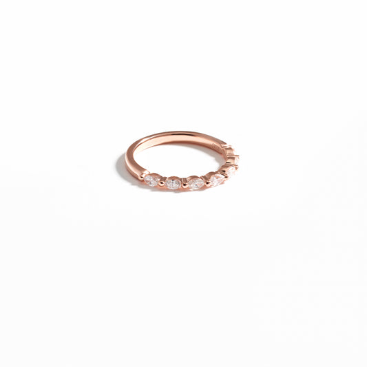 9K Rose Gold Marquise Floating Wedder or Eternity Ring 0.35tdw