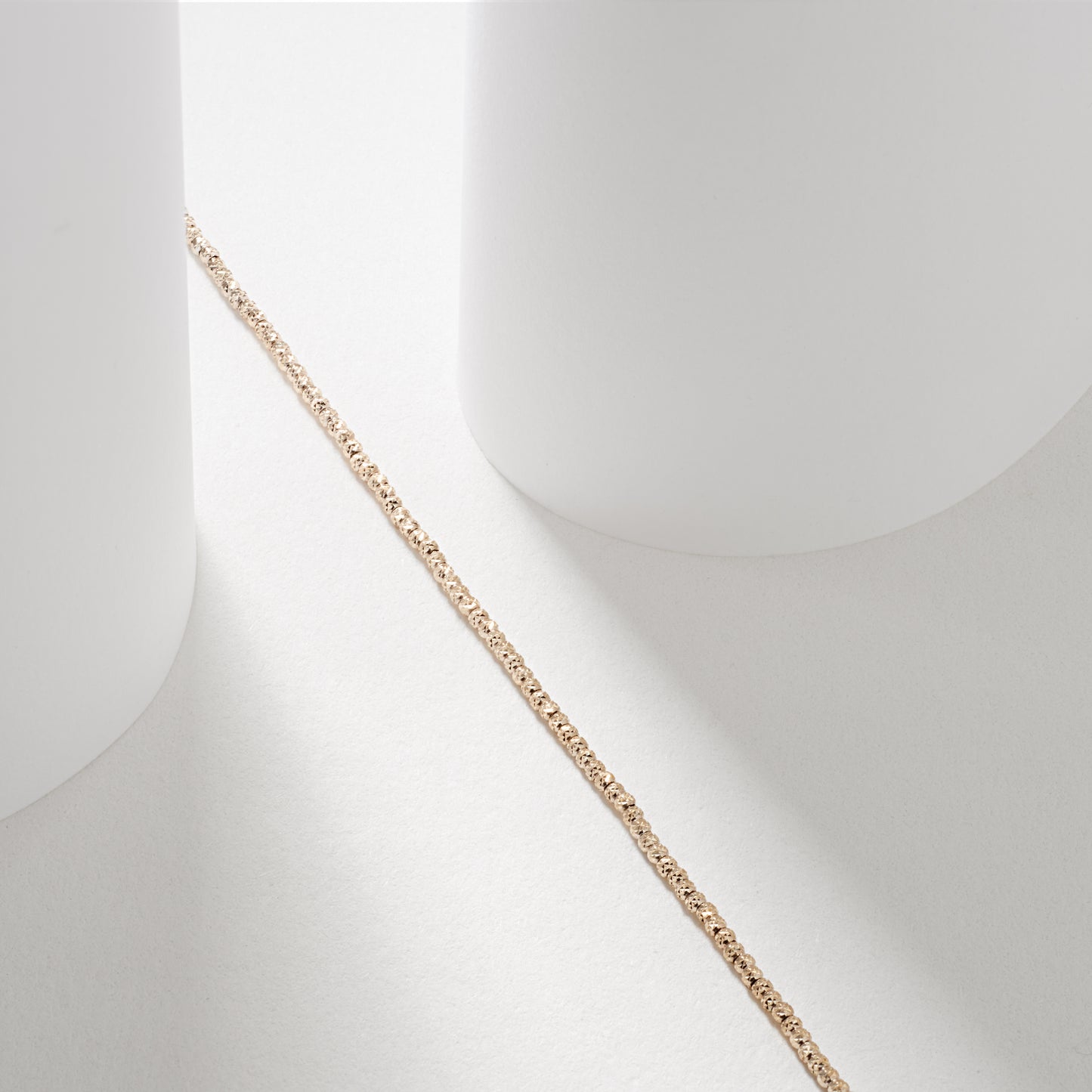 9K Yellow Gold Diamond Cut Sparkle Necklace 45cm