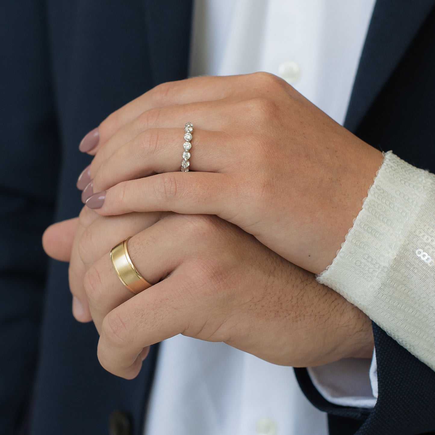 9K Yellow Gold Brushed Finish Centre And Polished Edges Band 8mm