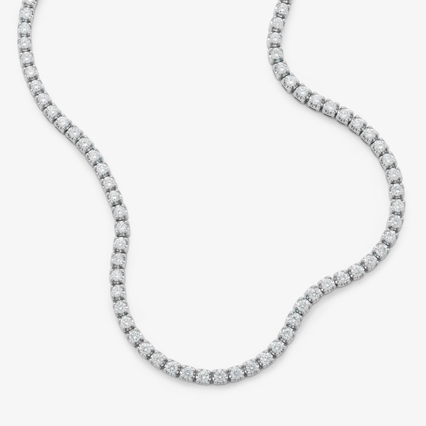 9K White Gold 5.0tdw Lab Diamond Tennis Necklace 45cm