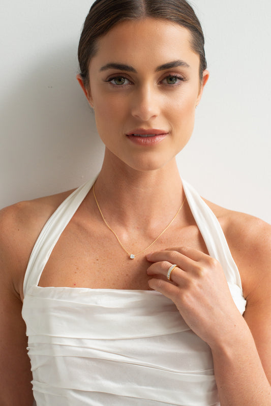 18K Yellow Gold Princess Cut Lab Diamond Channel Band 1.07tdw