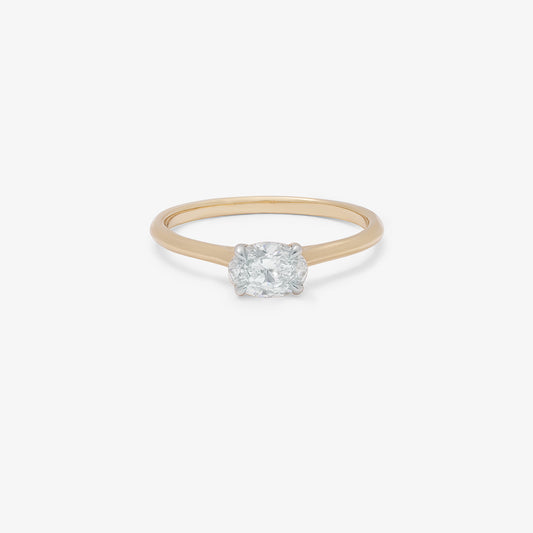 9K Yellow Gold 0.50ct Oval Lab Diamond East/West Ring