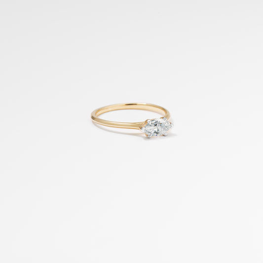 9K Yellow Gold 0.50ct Marquise Lab Diamond East/West Ring