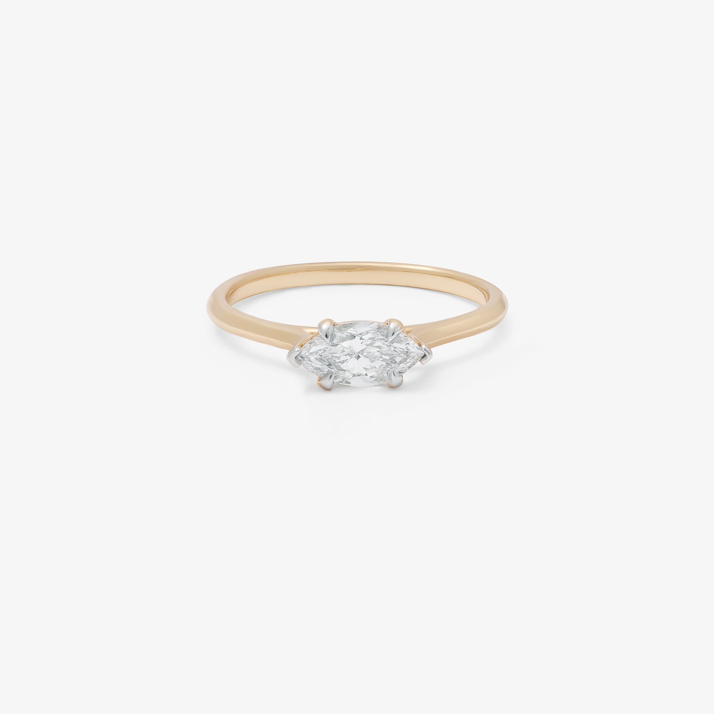 9K Yellow Gold 0.50ct Marquise Lab Diamond East/West Ring