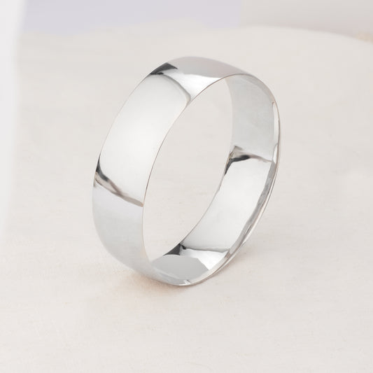 Sterling Silver 20mm Solid Round Comfort Fit Bangle