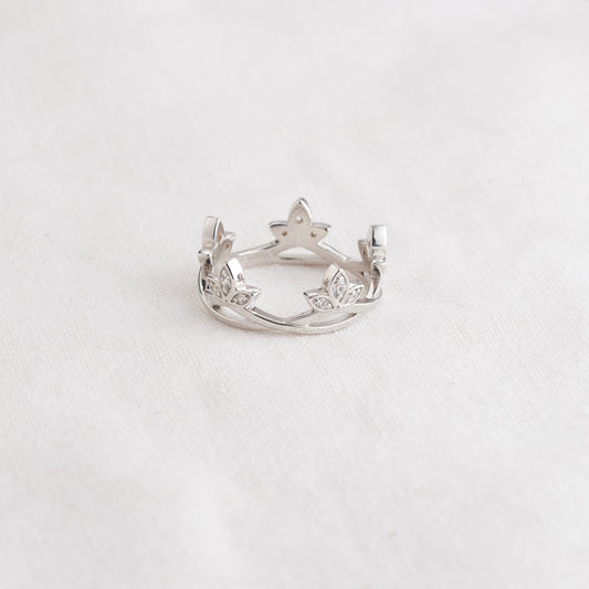Sterling Silver Zirconia Crown Ring