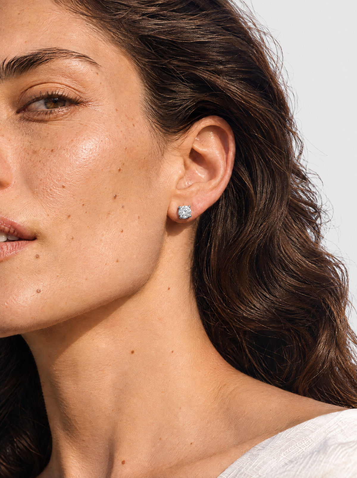 Signature Lab Diamond Studs in White Gold — 1.00ct total