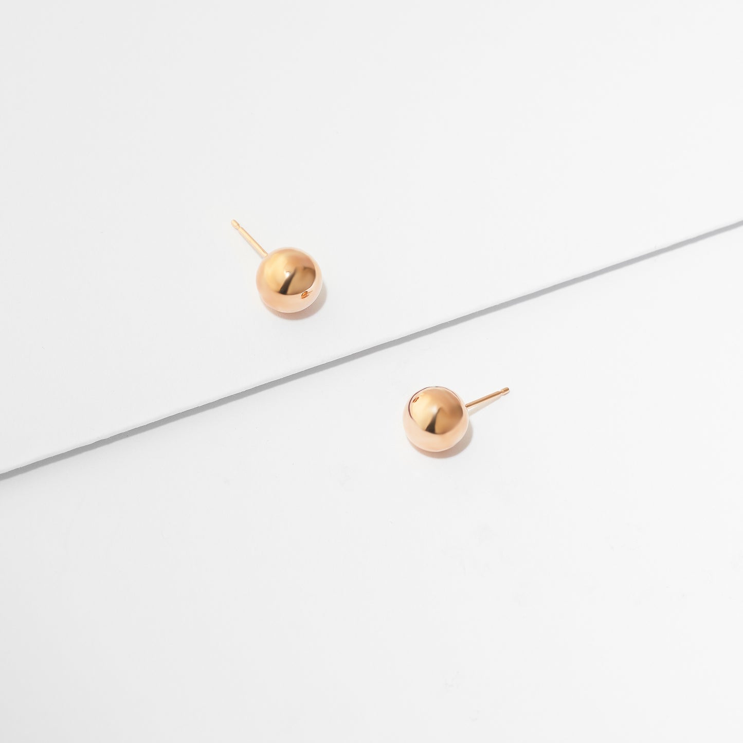 9K Rose Gold Ball Stud Earrings