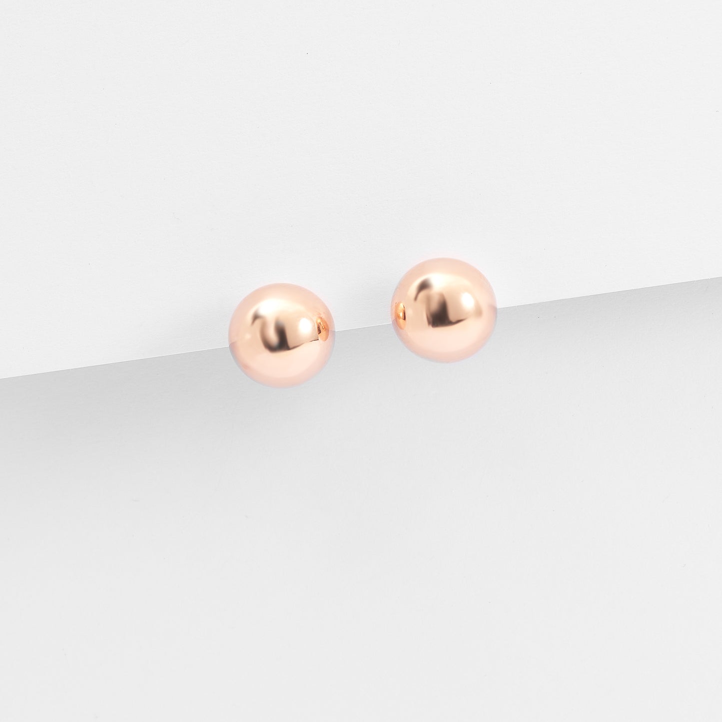 9K Rose Gold Ball Stud Earrings