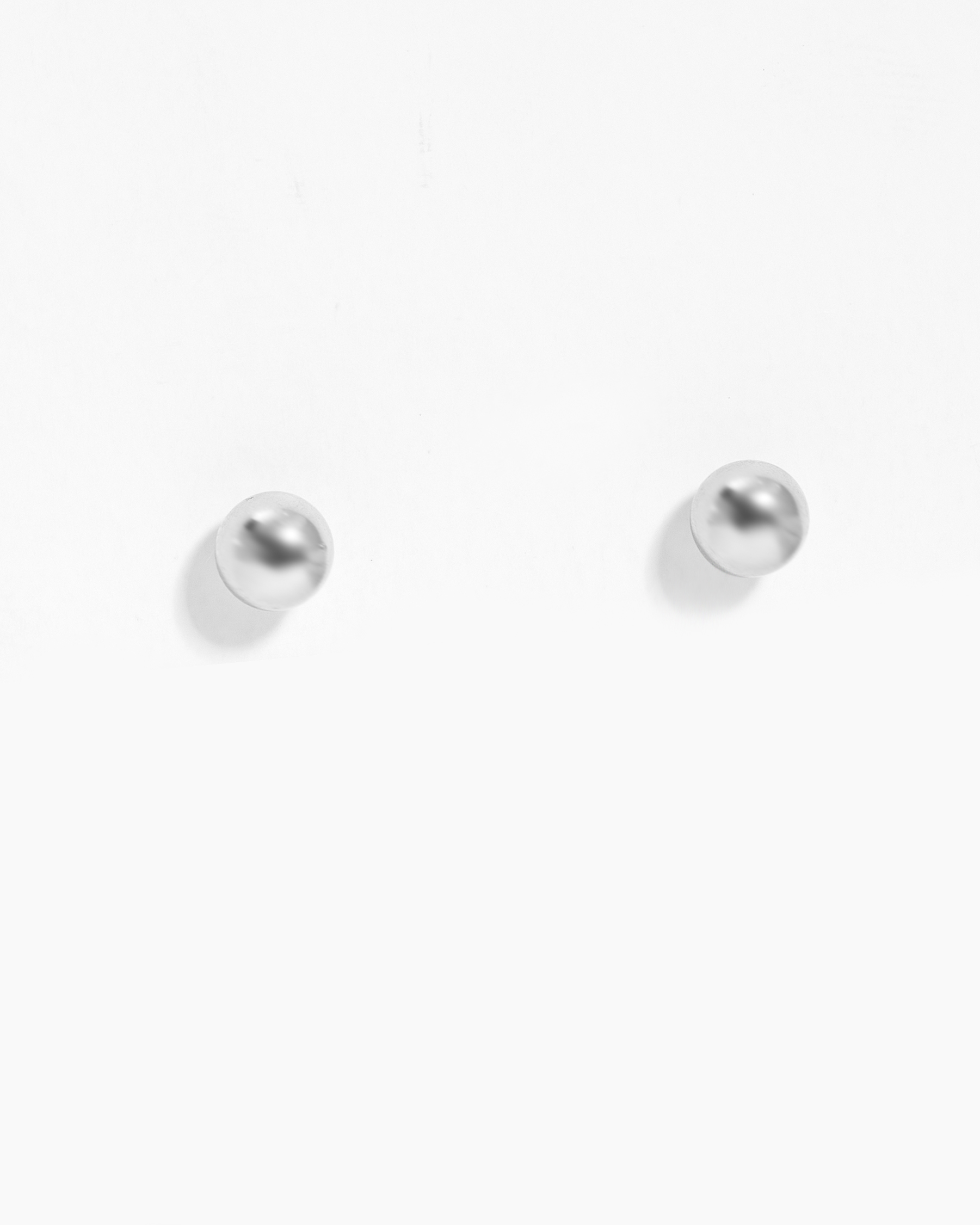 9K White Gold Ball Stud Earrings