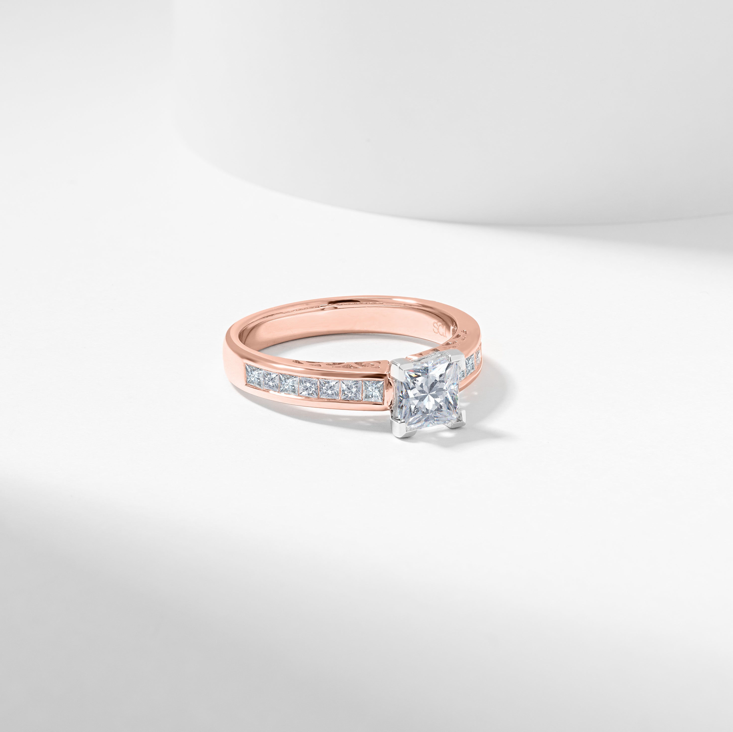 Princess Cut Diamond Solitaire With Shoulder Accents Engagement Ring 1.5tdw