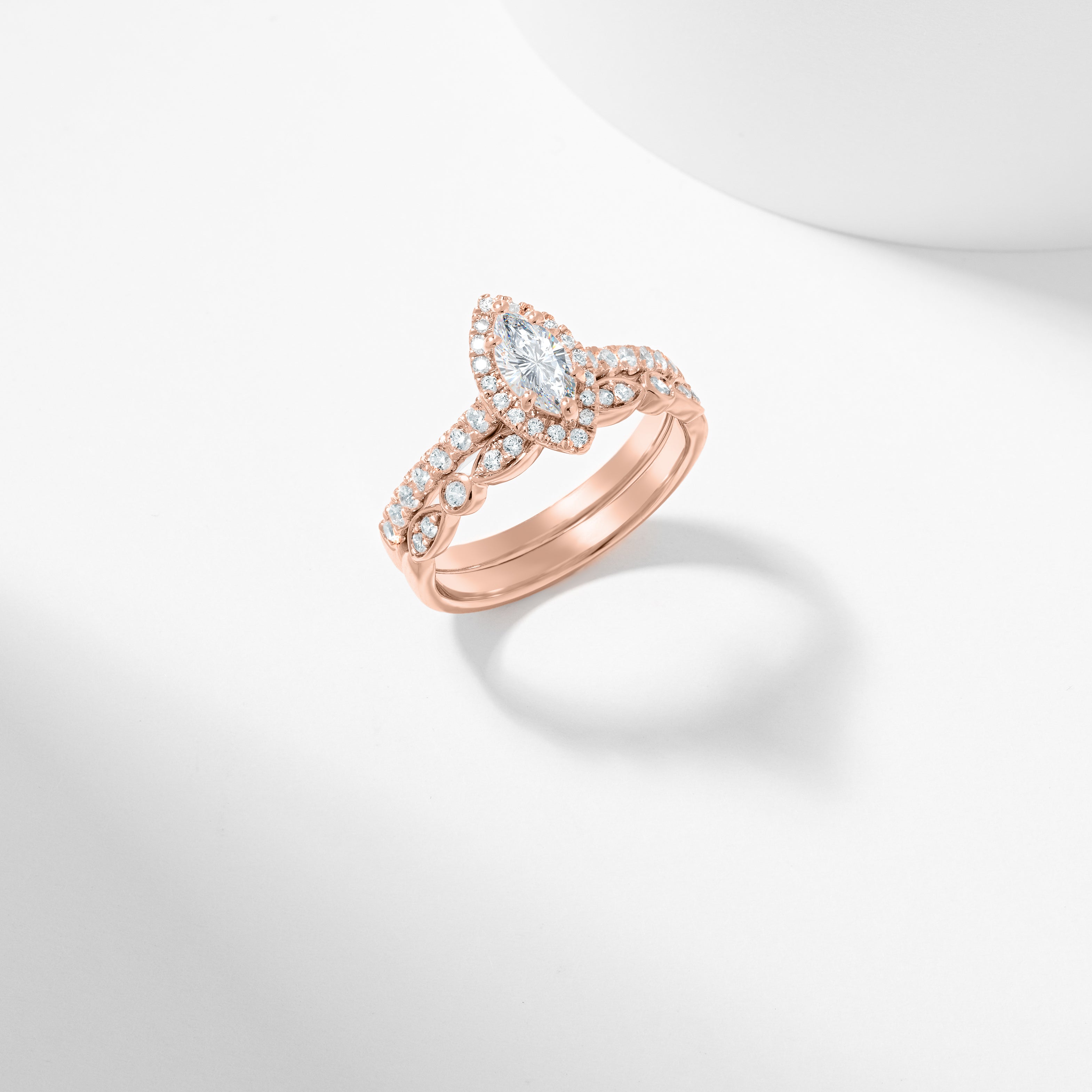 Marquise Lab Grown Diamond Halo Bridal Set 1.0tdw