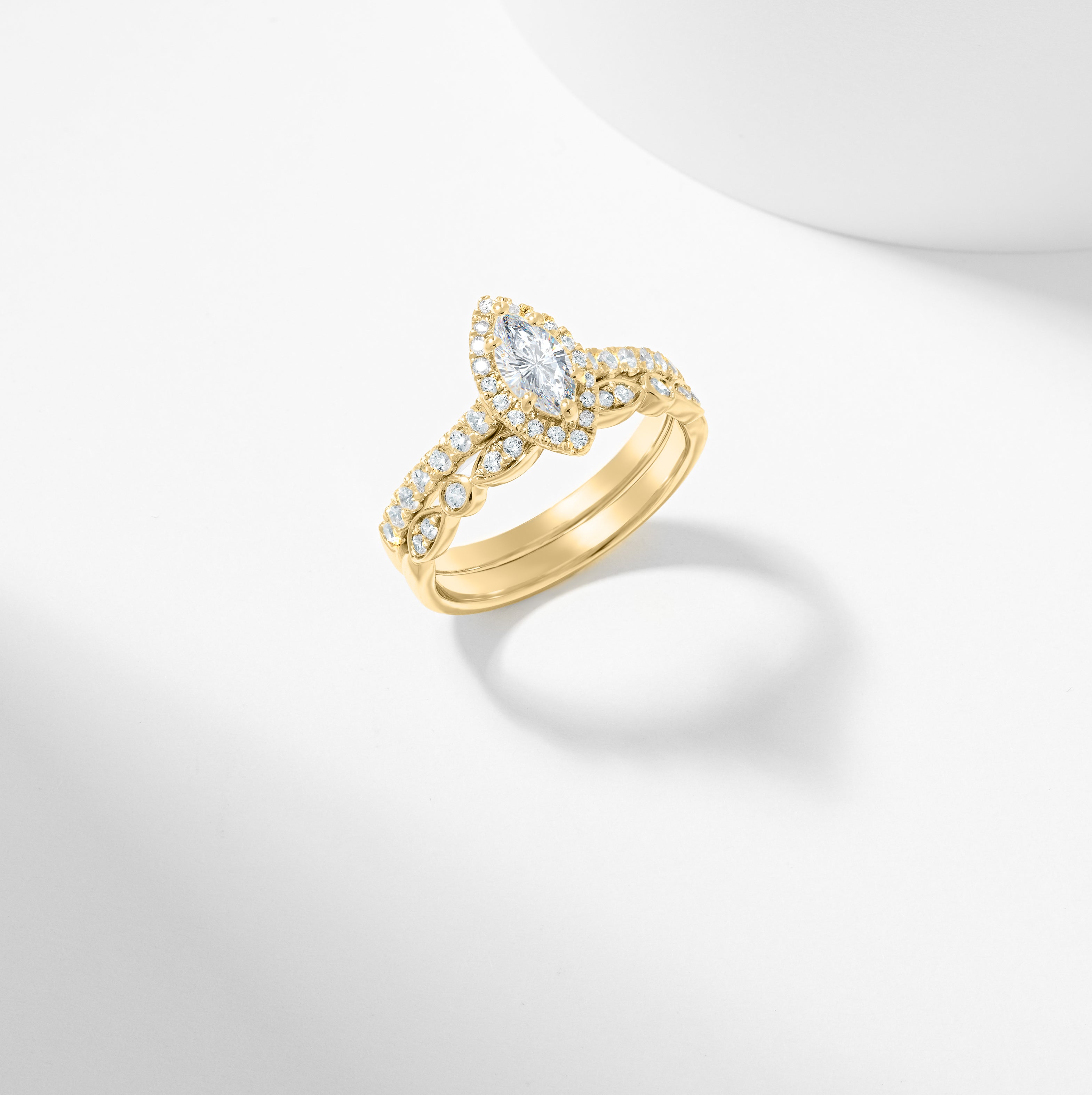 Marquise Lab Grown Diamond Halo Bridal Set 1.0tdw