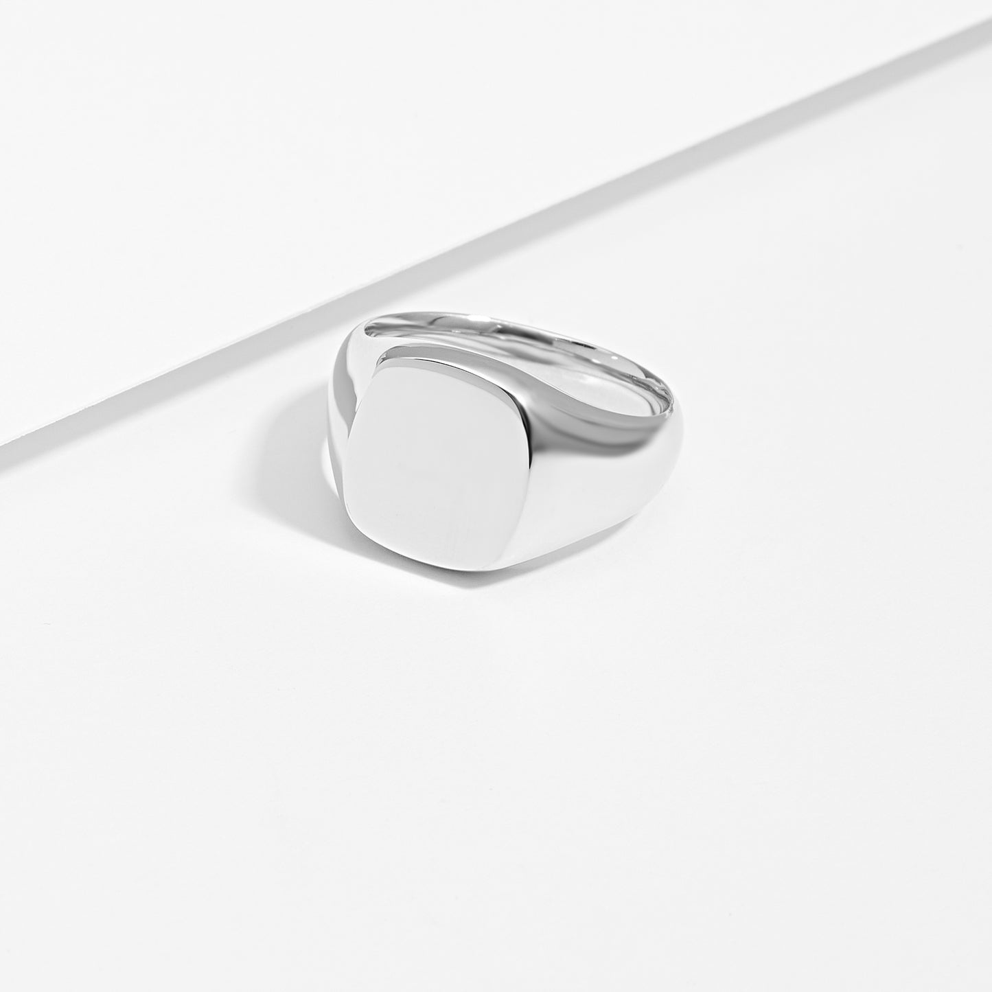 Sterling Silver Rounded Rectangle Flat Top Signet Ring