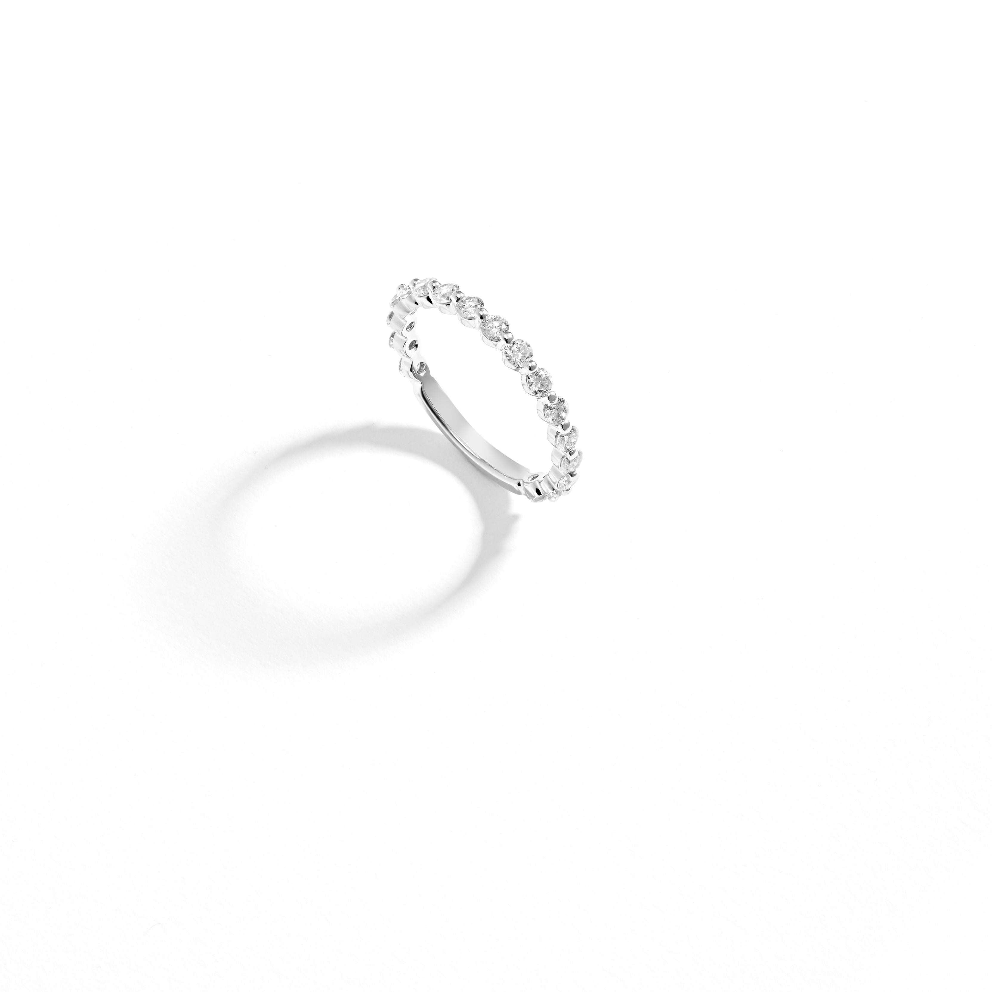 9K White Gold 0.84tdw Round Brilliant Diamond Floating Wedding Ring