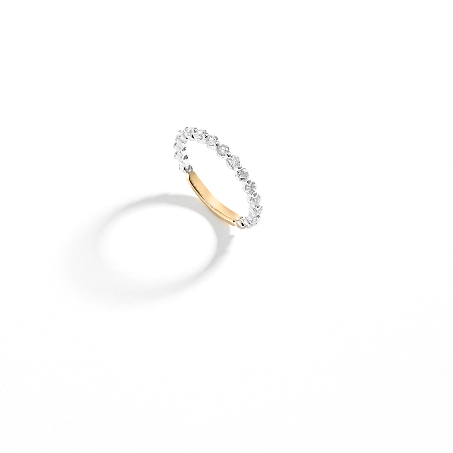 18K Yellow And White Gold 0.58tdw Diamond Floating Wedding Ring
