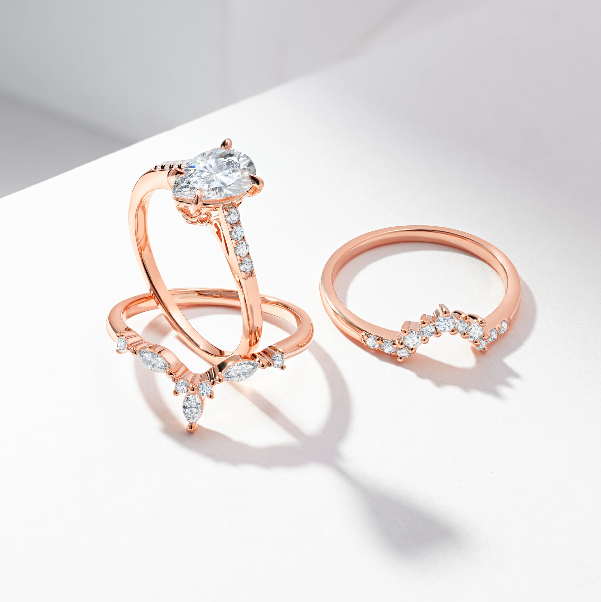 Pear Diamond Engagement Ring With Marquise And Round