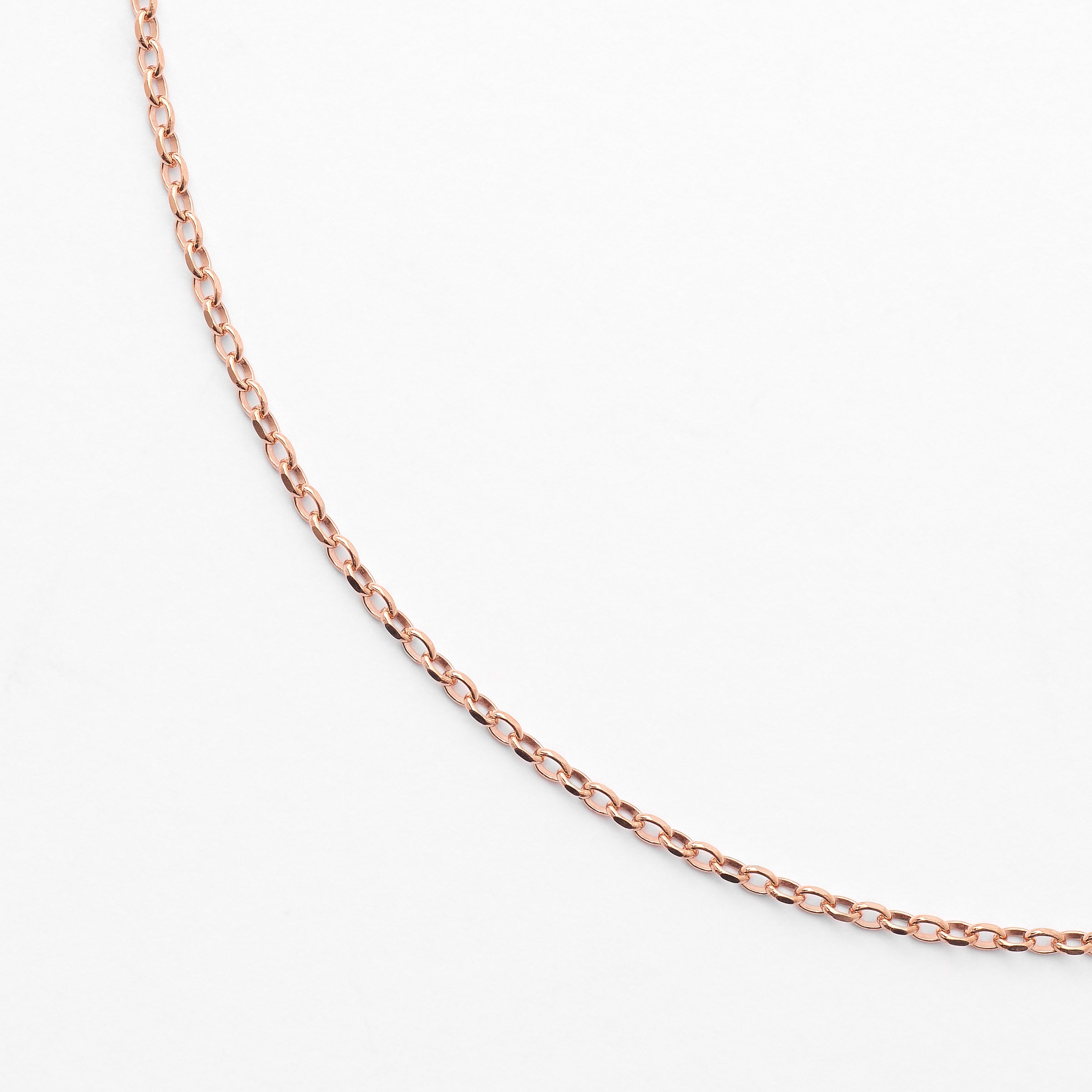 9K Rose Gold Diamond Cut Oval Belcher Chain
