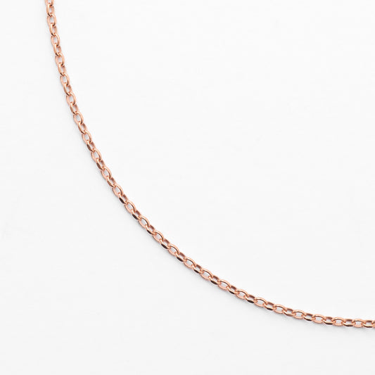 9K Rose Gold Diamond Cut Oval Belcher Chain