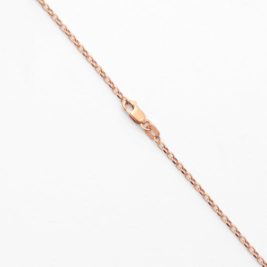 9K Rose Gold Diamond Cut Oval Belcher Chain