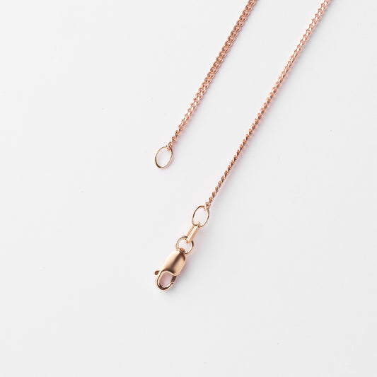 9K Rose Gold Diamond Cut Curb Chain