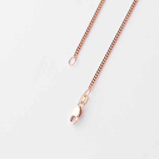 9K Rose Gold Diamond Cut Curb Chain