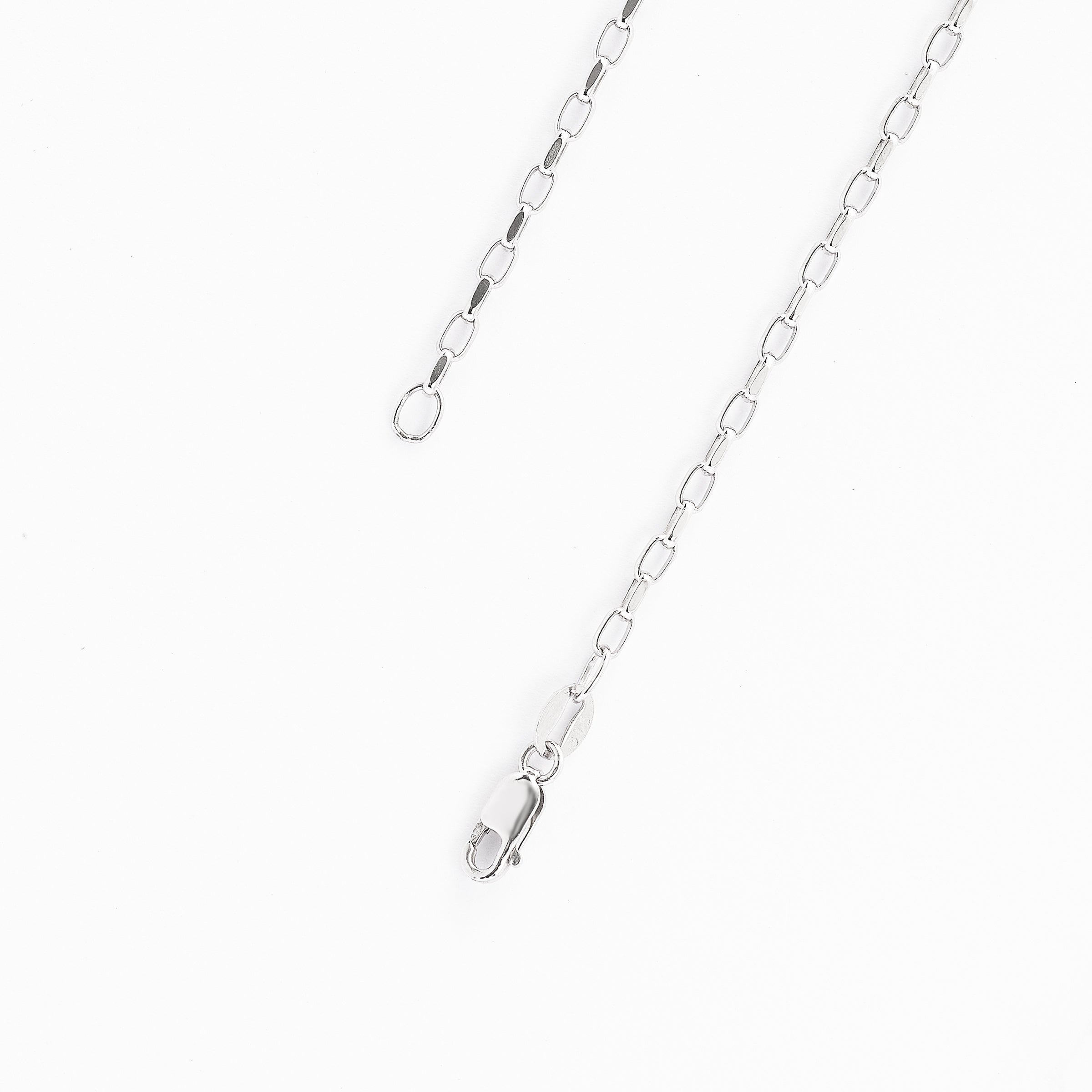 9K White Gold Diamond Cut Oval Belcher Chain