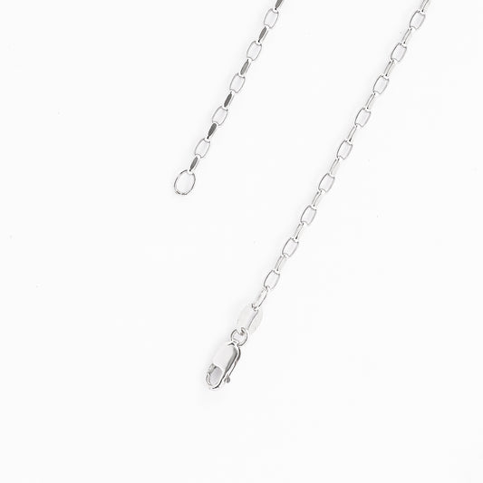 9K White Gold Diamond Cut Oval Belcher Chain