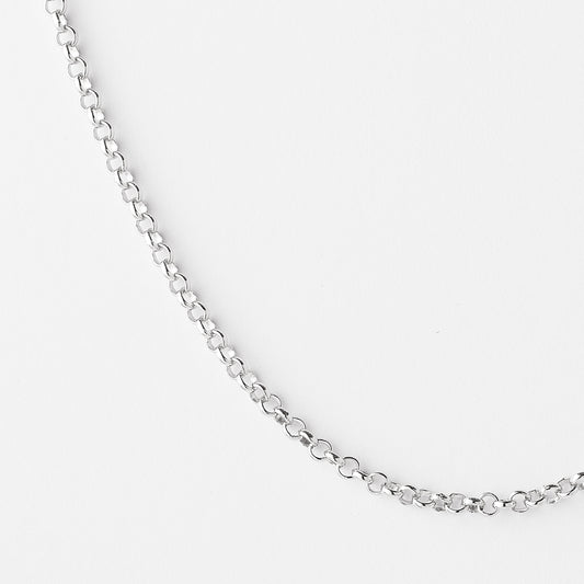 9K White Gold Round Belcher Chain