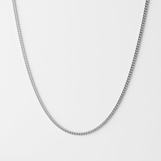 9K White Gold Diamond Cut Curb Chain