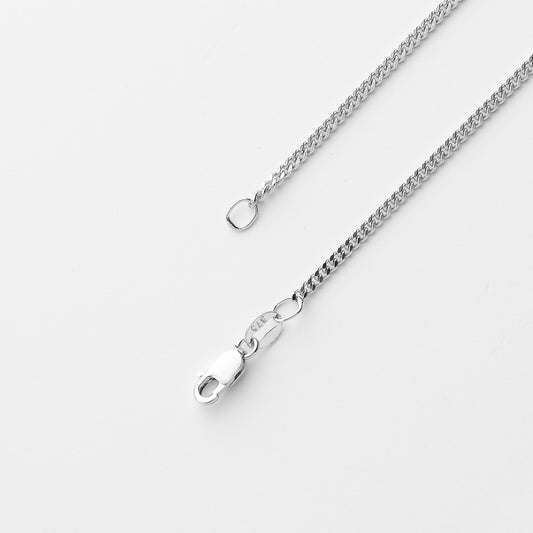 9K White Gold Diamond Cut Curb Chain