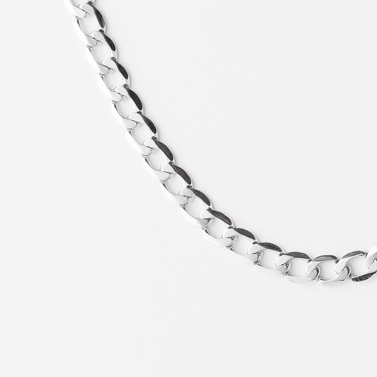 9K White Gold Diamond Cut 6 Sided Curb Chain