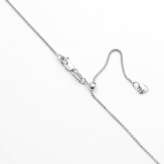 9K White Gold Magic Wheat Slider Chain