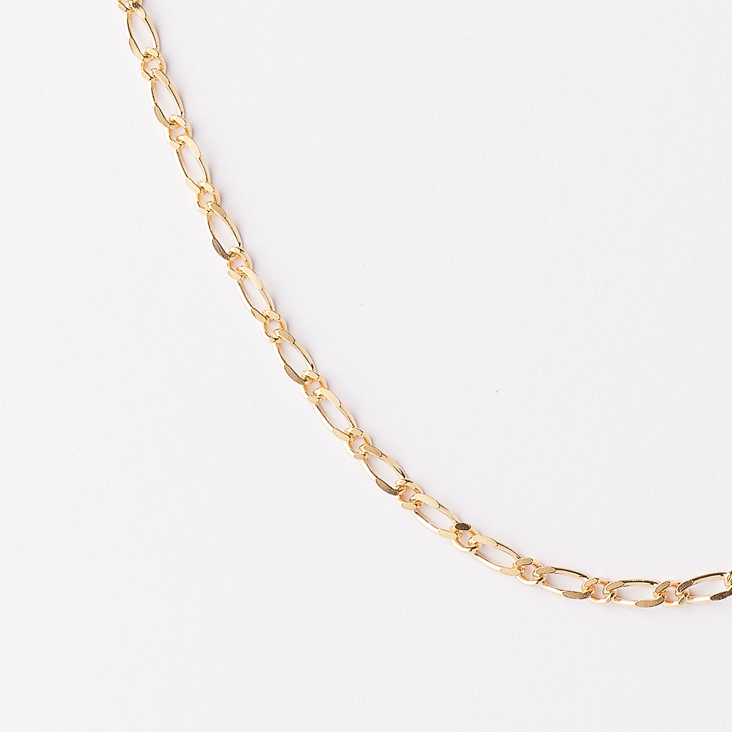 9K Yellow Gold Diamond Cut 1+1 Figaro Chain