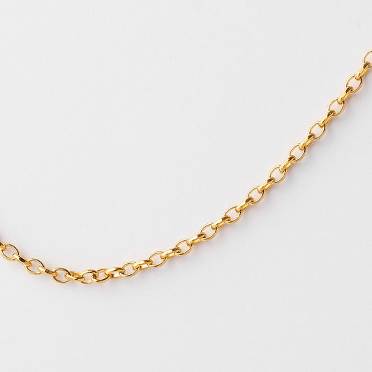 9K Yellow Gold Diamond Cut Oval Belcher Chain