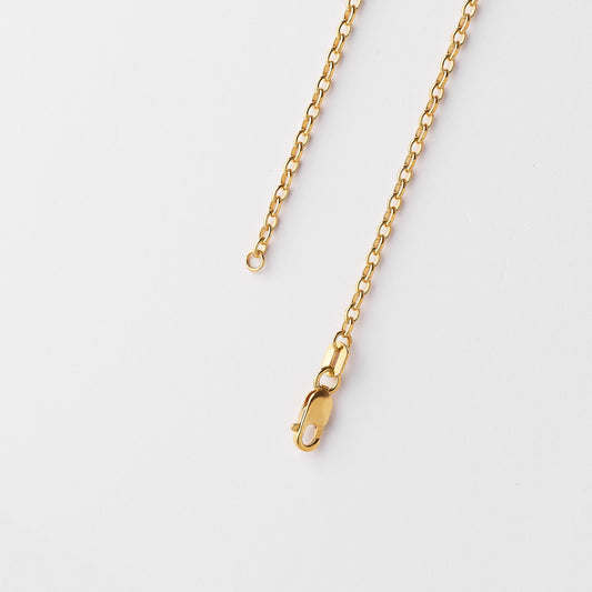 9K Yellow Gold Diamond Cut Oval Belcher Chain