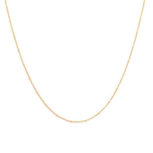 9K Yellow Gold 50cm Tight Squared Ball Cable Chain 1.5mm