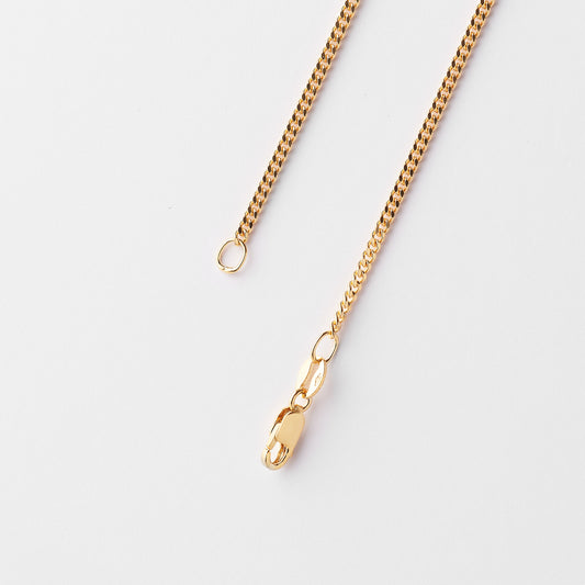 9K Yellow Gold Diamond Cut Curb Chain