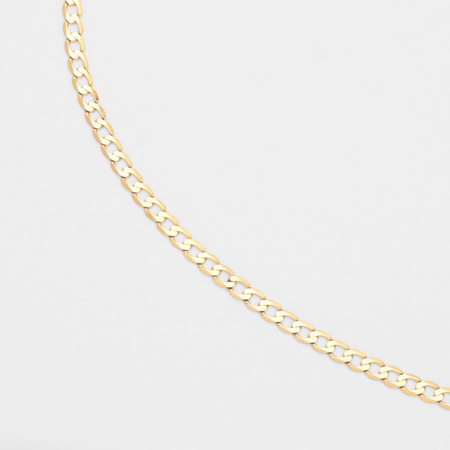 9K Yellow Gold Diamond Cut 6 Sided Curb Chain