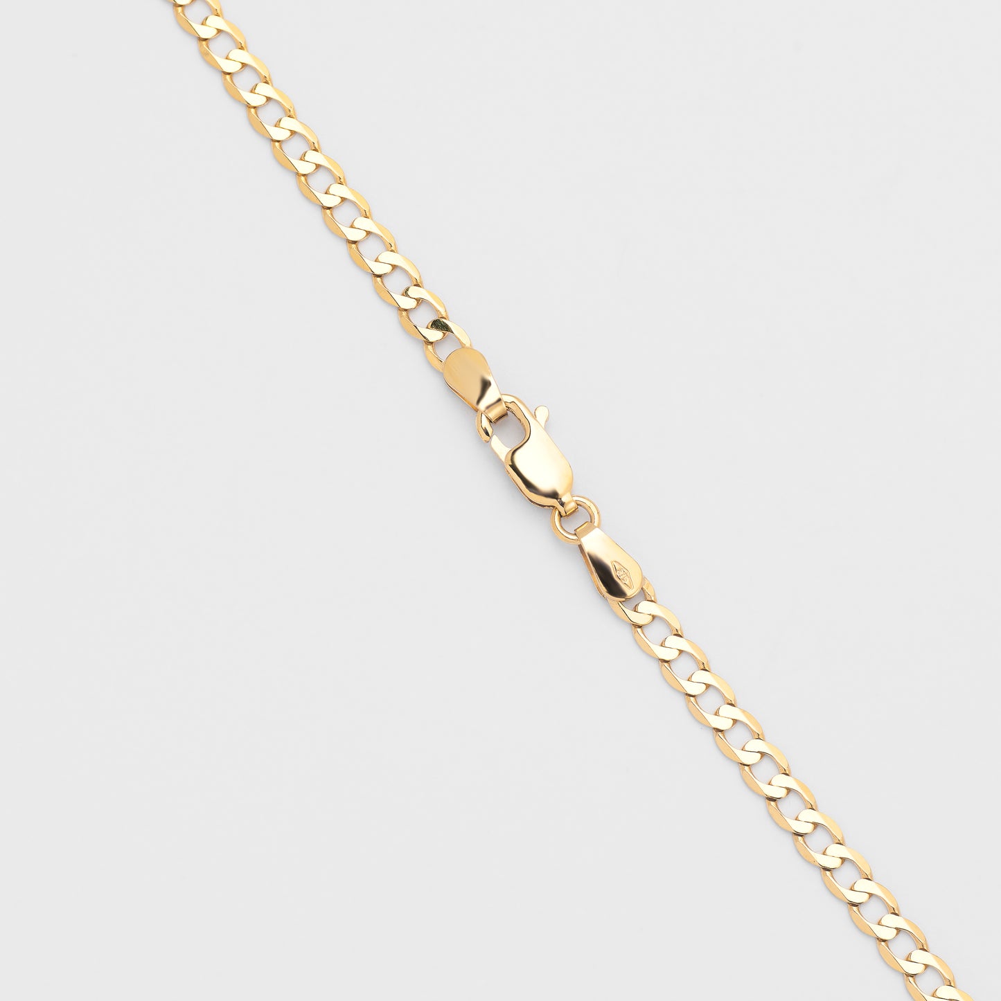 9K Yellow Gold Diamond Cut 6 Sided Curb Chain