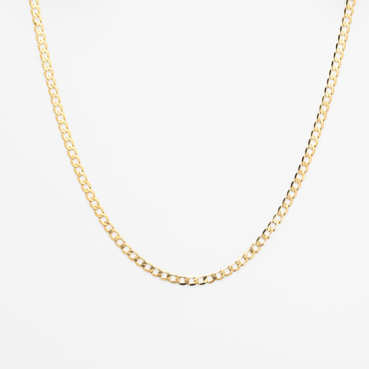 9K Yellow Gold Diamond Cut 6 Sided Curb Chain