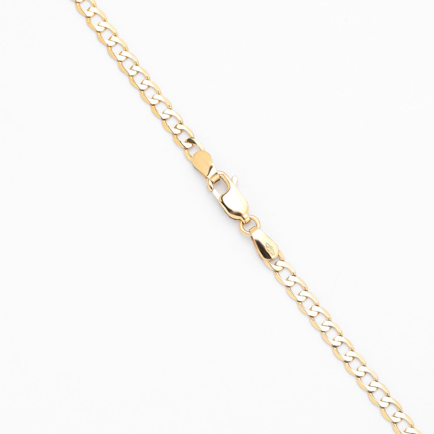 9K Yellow Gold Diamond Cut 6 Sided Curb Chain