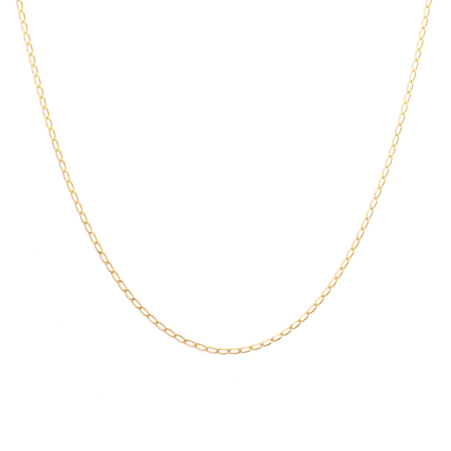 9K Yellow Gold Long Open Diamond Cut Curb Chain